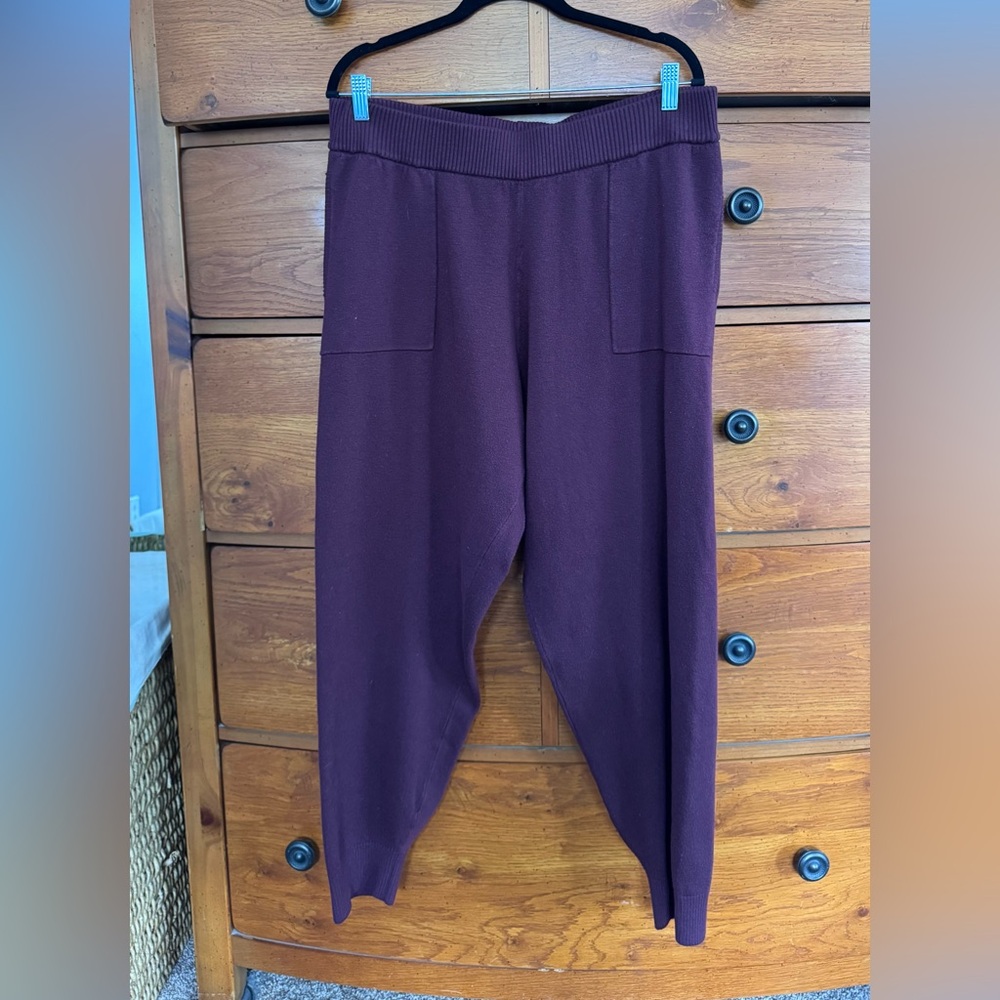 Soma Women's Dark Plum Knit Pants